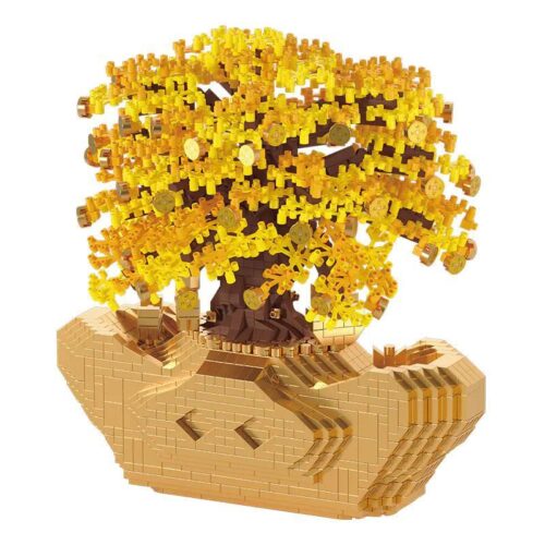 Bộ lắp ghép Cây Tiền Vàng KOCO 04015, đồ chơi xếp hình cây tài lộc cho bé 6 tuổi, trang trí nhà cửa