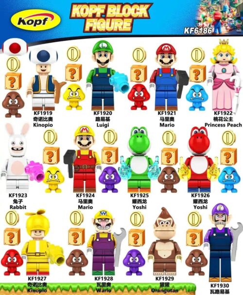 Bộ đồ chơi Minifigure Super Mario Kopf KF1929, bộ 12 nhân vật Super Mario cho bé trai bé gái 6 tuổi, giá tốt.