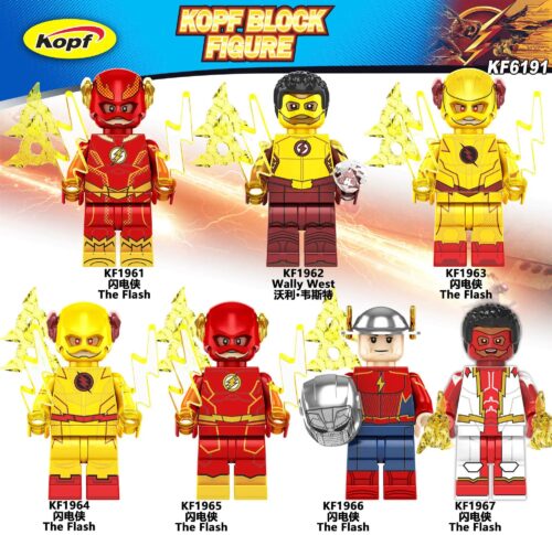 Bộ 7 Minifigure The Flash KF1961, nhân vật DC Comics, siêu anh hùng, đồ chơi lắp ghép cho bé trai 6 tuổi, tốc độ tia chớp, giá tốt