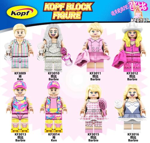 Bộ lắp ghép Barbie 8 Mẫu Kopf KF3010, figure Barbie, figure Ken, đồ chơi mô hình Barbie, đồ chơi mô hình Ken, đồ chơi lắp ghép Barbie, đồ chơi lắp ghép Ken, đồ chơi nhân vật Barbie, đồ chơi nhân vật Ken, phong cách thời trang, 8 nhân vật Barbie và Ken độc đáo, giá tốt