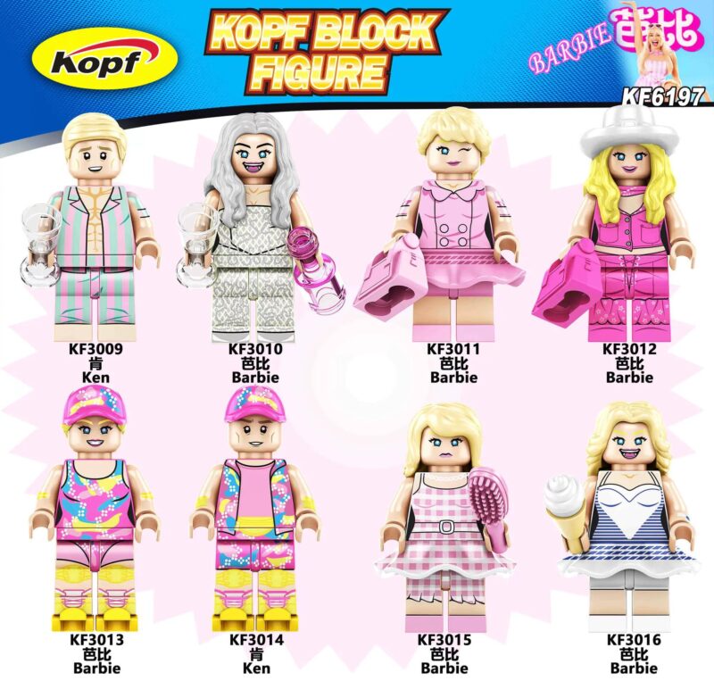 Bộ lắp ghép Barbie 8 Mẫu Kopf KF3010, figure Barbie, figure Ken, đồ chơi mô hình Barbie, đồ chơi mô hình Ken, đồ chơi lắp ghép Barbie, đồ chơi lắp ghép Ken, đồ chơi nhân vật Barbie, đồ chơi nhân vật Ken, phong cách thời trang, 8 nhân vật Barbie và Ken độc đáo, giá tốt