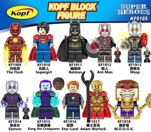 Bộ đồ chơi Kopf KF6195 10 Minifigures Siêu Anh Hùng giá tốt cho bé trai 6 tuổi, bộ lắp ghép nhân vật siêu anh hùng chất lượng cao