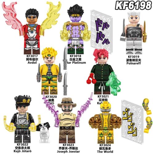 Bộ đồ chơi figure JoJo's Bizarre Adventure KF6198 8 nhân vật độc đáo, đồ chơi mô hình JoJo's Bizarre Adventure giá tốt