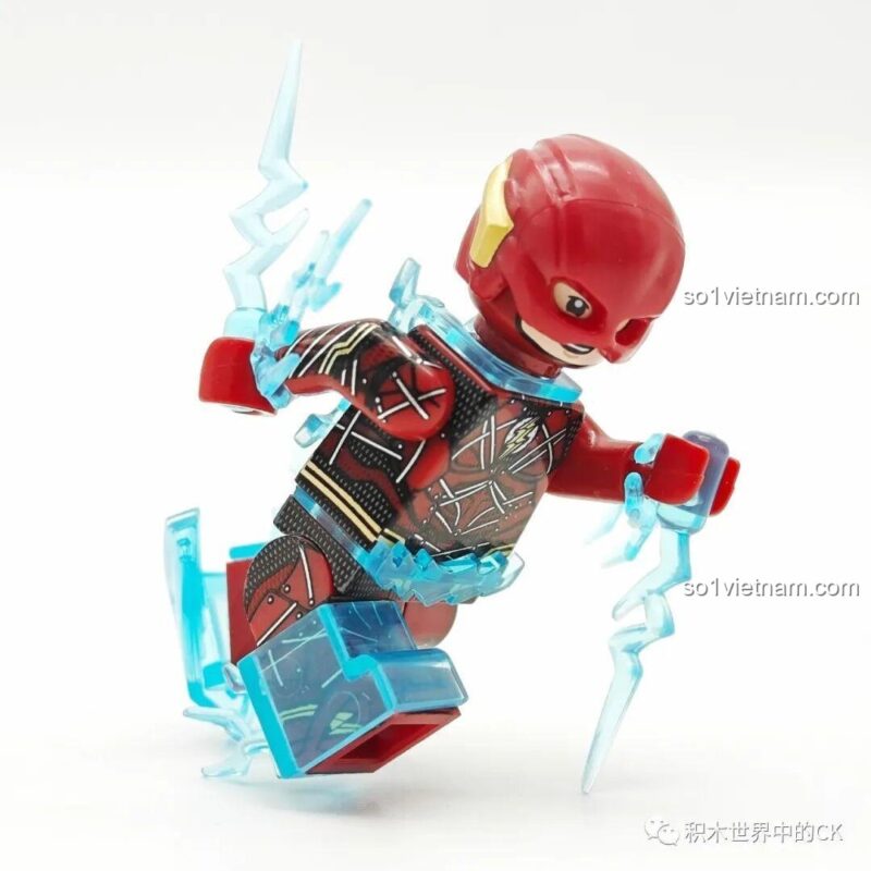 Bộ 8 Minifigure Siêu Anh Hùng KORUIT The Flash đỏ với hiệu ứng tia chớp, Nhân vật DC bộ lắp ghép cho bé trai 6 tuổi