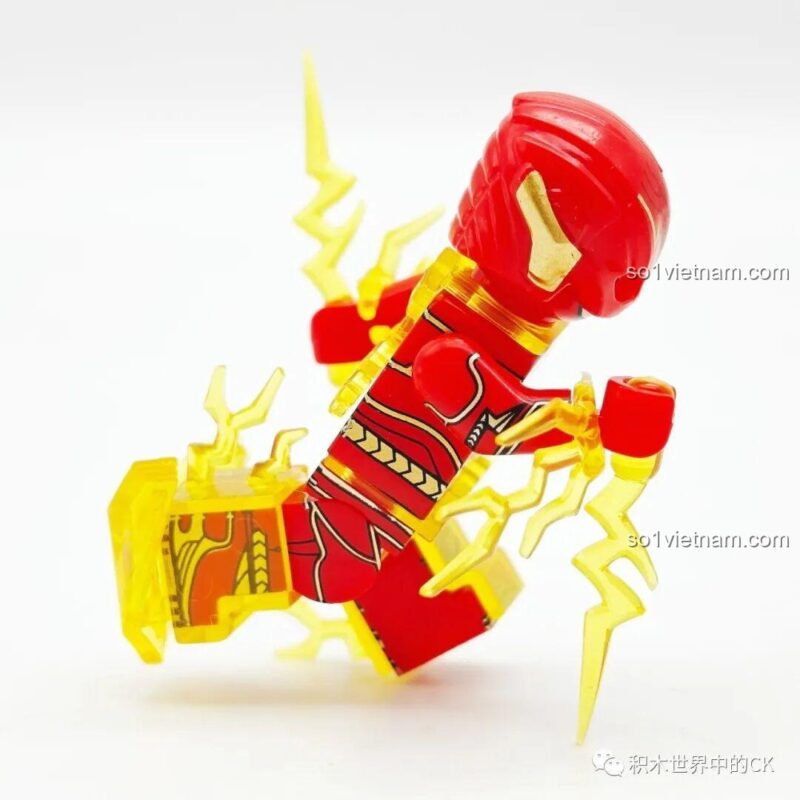 Bộ sưu tập siêu anh hùng KORUIT The Flash vàng với hiệu ứng tia chớp, bộ đồ chơi KT1071 cho bé trai 6 tuổi