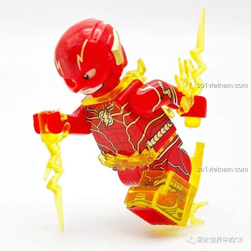 đồ chơi mô hình Minifigure DC The Flash vàng, KORUIT 1071 cho bé trai 6 tuổi
