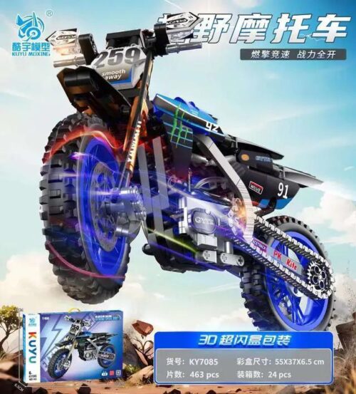 Bộ lắp ráp Mô tô Địa Hình KUYU MOXING KY7085 463 mảnh ghép, đồ chơi mô hình xe cào cào chất lượng cao cho bé trai 6 tuổi giá tốt
