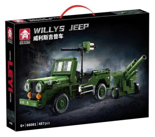 Hộp sản phẩm bộ đồ chơi Xe Jeep Willys Quân Sự Le-Q 66081