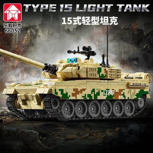 Bộ lắp ghép xe tăng hạng nhẹ Type 15 LE YI 66052, mô hình xe tăng quân sự cho bé trai 14 tuổi, đồ chơi xây dựng chiến thuật, giá tốt