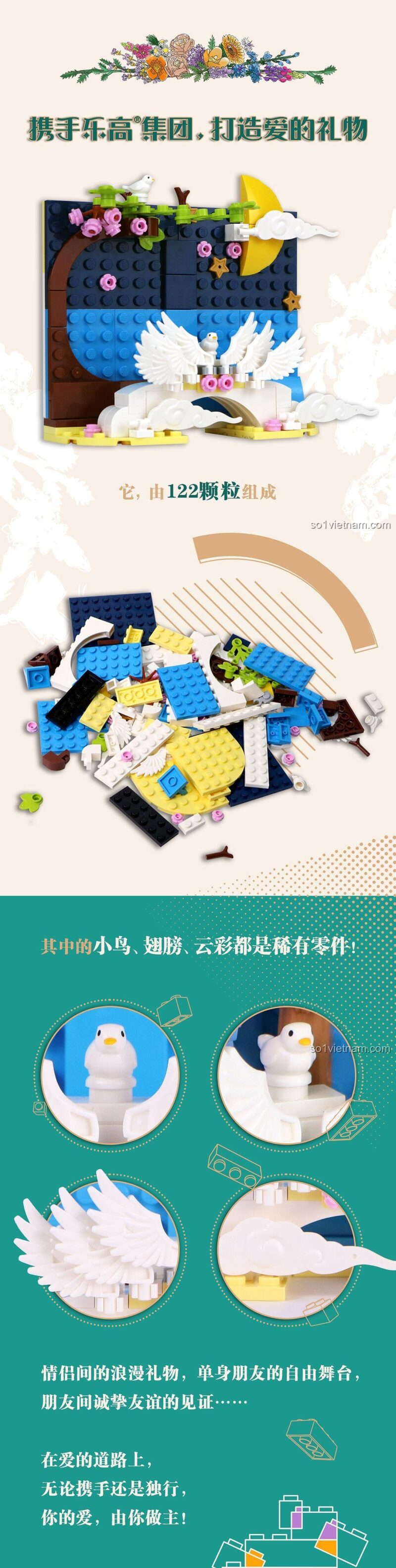 Mô hình 3D pop-up trong bộ LEGO® For Love
