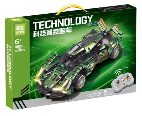 Hộp sản phẩm LEIBAO 8625 Xe đua điều khiển từ xa công nghệ, bộ lắp ghép xe đua công nghệ, đồ chơi điều khiển từ xa cho bé trai 6 tuổi, giá tốt