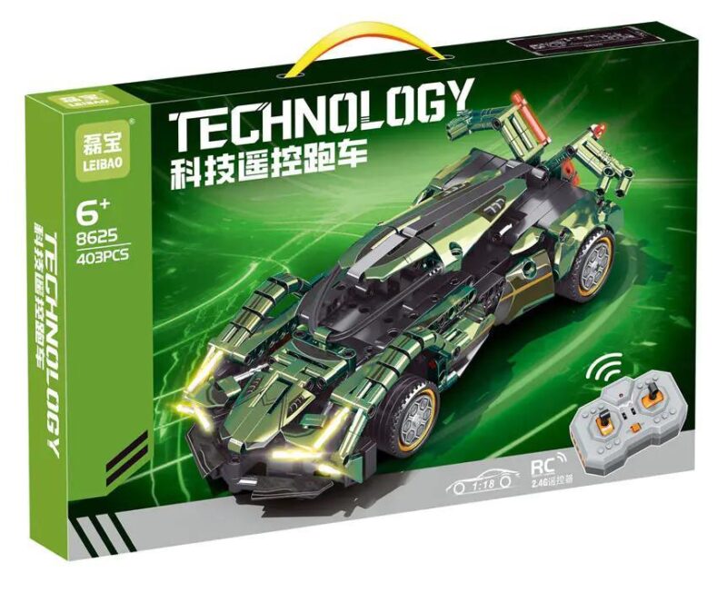 Hộp sản phẩm LEIBAO 8625 Xe đua điều khiển từ xa công nghệ, bộ lắp ghép xe đua công nghệ, đồ chơi điều khiển từ xa cho bé trai 6 tuổi, giá tốt