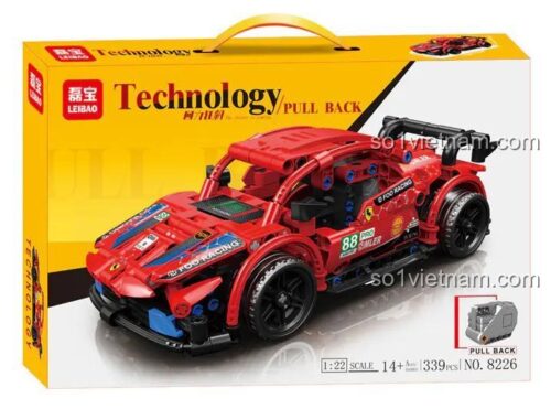 Hộp bộ lắp ráp LEIBAO 8226 Xe Đua Công Nghệ, đồ chơi mô hình Xe Đua Kéo Lùi, chất lượng cao