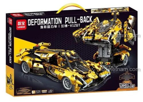 Hộp sản phẩm bộ đồ chơi LEIBAO 8298 Lamborghini V12GT, đồ chơi lắp ghép xe thể thao cho bé trai 6 tuổi, giá rẻ.