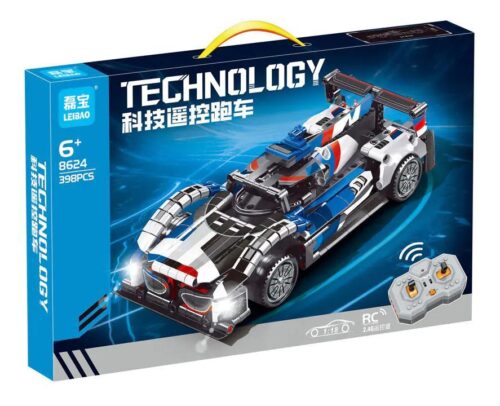 Hộp sản phẩm LEIBAO 8624 Xe đua điều khiển từ xa công nghệ cao, bộ lắp ghép xe đua 398 mảnh, tỉ lệ 1:18, đồ chơi STEM cho bé 6 tuổi