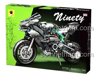 Hộp đựng bộ lắp ghép mô tô Kawasaki H2 LEIMAO H1129, đồ chơi giáo dục cho bé trai 14 tuổi, giá tốt