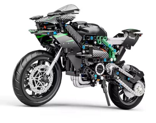 Mô hình xe máy Kawasaki H2 LEIMAO H1129, đồ chơi lắp ráp cho bé trai 14 tuổi, chi tiết chân thực, tốc độ đỉnh cao