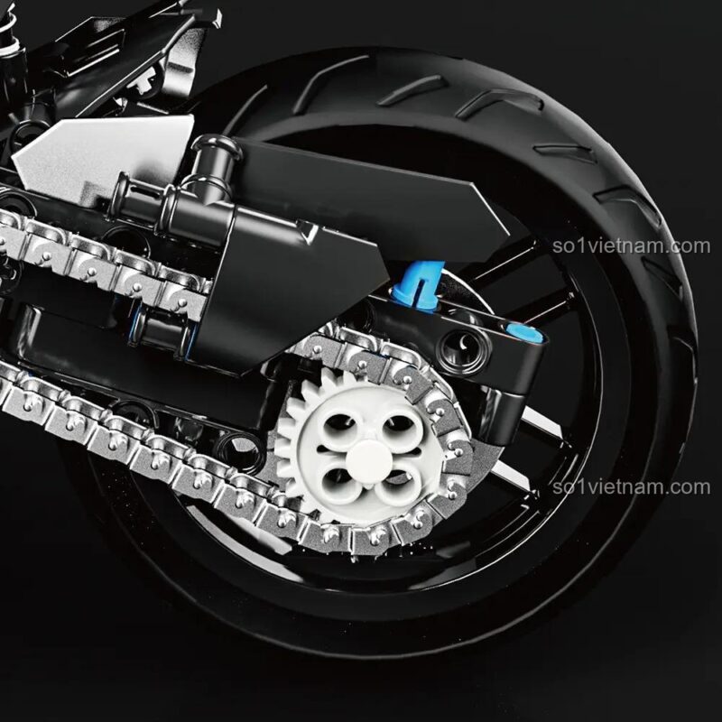 Mô hình xe máy Kawasaki H2 LEIMAO H1129, chi tiết dây xích truyền động, đồ chơi giáo dục cho bé trai 14 tuổi