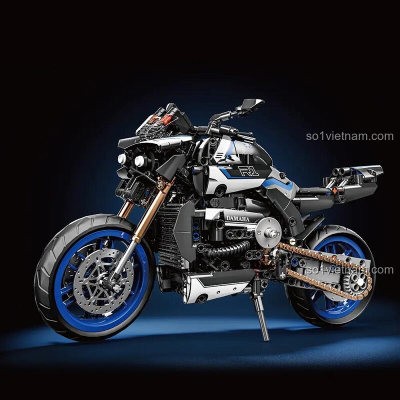 Mô hình xe máy Yamaha MT-10SP LEIMAO H1130, xe máy thể thao, đồ chơi kỹ thuật, 820 chi tiết, màu đen, trắng, xanh dương, cho bé 14 tuổi