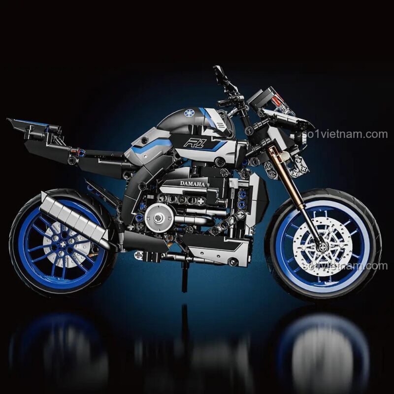 Mô hình xe máy Yamaha MT-10SP LEIMAO H1130, xe máy thể thao, đồ chơi kỹ thuật, 820 chi tiết, màu đen, trắng, xanh dương, cho bé 14 tuổi