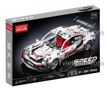 Hộp bộ đồ chơi 3303 Xe thể thao Porsche LELE BROTHER, đồ chơi mô hình Xe kéo lùi 303, quà tặng cho bé trai 6 tuổi.