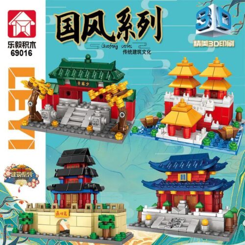 Bộ đồ chơi lắp ghép Lele Brother 69016 mô hình Shaolin Temple, kiến trúc cổ Trung Hoa, mini block, cho bé 6 tuổi