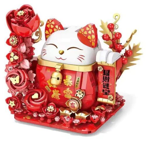 bộ lắp ghép Mèo Thần Tài LELE BROTHER 9020 Chiêu Tài Hút Lộc, đồ chơi lắp ráp phong thủy may mắn cho bé trai và bé gái 6 tuổi, giá tốt