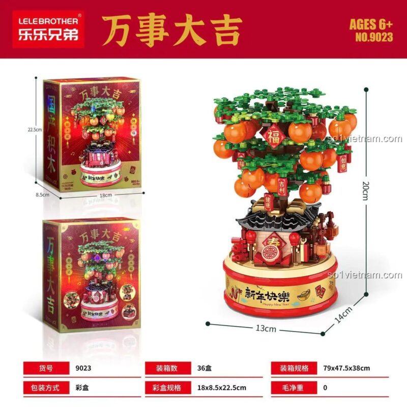Hộp nhạc cây kim quất LELE BROTHER 9023, mô hình cây kim quất 023 với kích thước chi tiết, đồ chơi sáng tạo cho bé 6 tuổi, giá tiết kiệm.