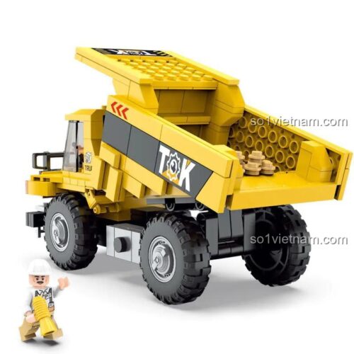 Bộ lắp ghép LEPIN 88037 Xe Ben Mỏ, đồ chơi xây dựng xe ben công trình cho bé trai 6 tuổi, mô hình xe tải ben cỡ lớn, chi tiết sắc nét, thùng xe nâng hạ
