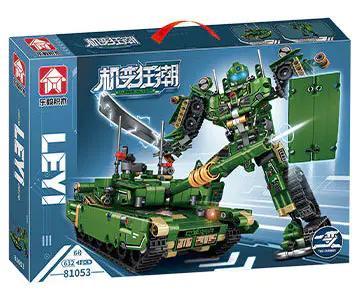 Hộp sản phẩm bộ lắp ghép xe tăng chiến đấu 99A và robot biến hình LEVI 81053