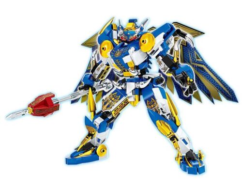 Mô hình bộ lắp ghép Robot Triệu Vân LeYi 62015 với màu xanh trắng và vàng, dành cho bé trai 6 tuổi, giá rẻ.