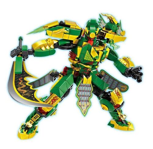 Bộ lắp ghép Robot Quan Vũ LEYI 62018, mô hình Mecha Tam Quốc biến hình thành Rồng Xanh, đồ chơi sáng tạo cho bé trai 6 tuổi giá rẻ.