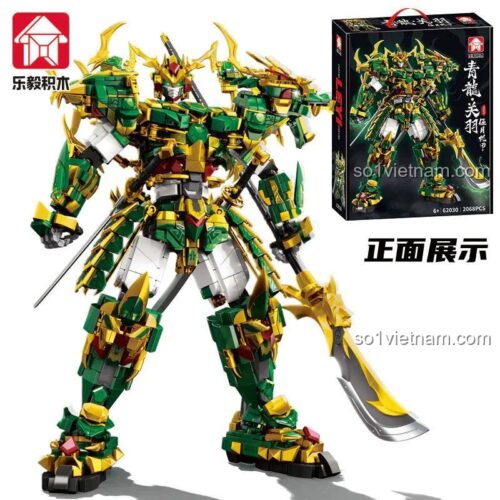 Hộp đựng bộ đồ chơi Thanh Long Quan Vũ Yển Nguyệt Cơ Giáp 62030 2068 mảnh, đồ chơi xây dựng cho bé trai 6 tuổi, cơ giáp uy lực, chất lượng cao, giá tốt