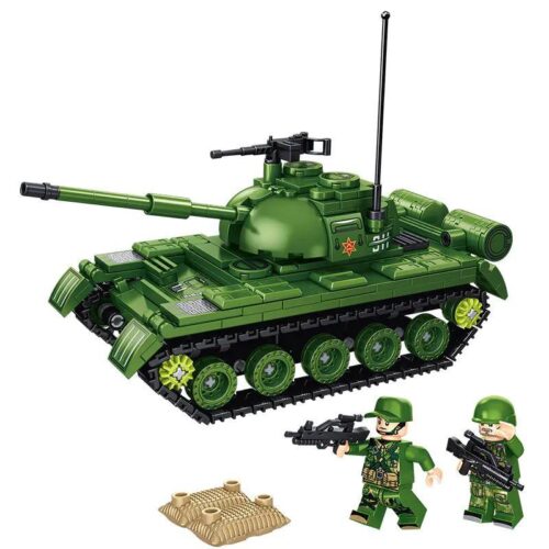 Bộ đồ chơi Xe Tăng Kiểu 59 Leyi 66037 với 2 minifigure lính, phù hợp bé trai 6 tuổi, giá tốt