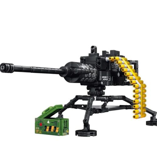 Bộ đồ chơi Súng máy hạng nặng Browning M2 LeYi 88076, mô hình vũ khí quân sự, 425 chi tiết, cho bé trai 6 tuổi, có băng đạn tháo rời, tháp pháo xoay, ống ngắm điều chỉnh, giá tốt