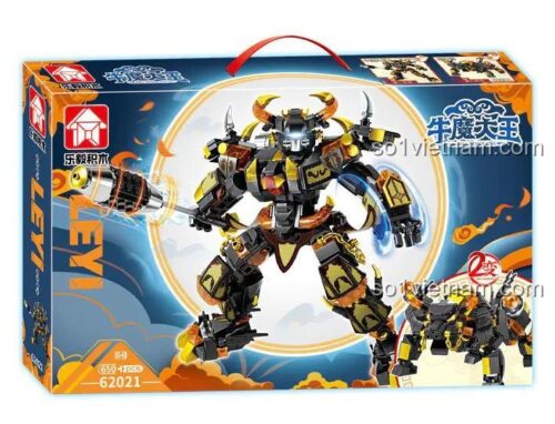 Hộp bộ lắp ghép Robot Biến Hình Ngưu Ma Vương Leyi Bricks 62021, đồ chơi lắp ráp 650 chi tiết, quà tặng cho bé trai 6 tuổi, giá rẻ.