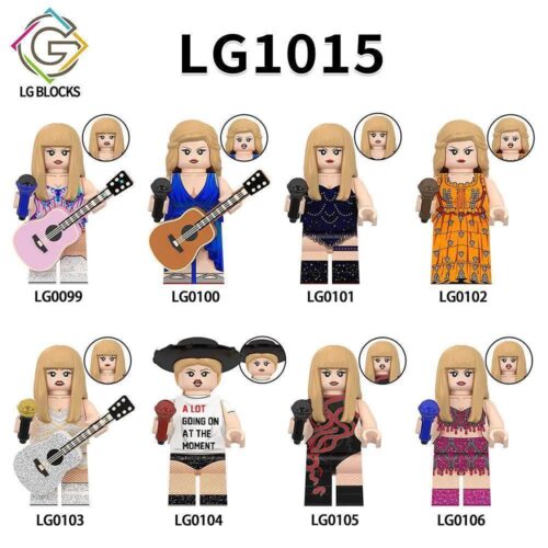 Minifigure Taylor Swift LG BLOCKS LG1015, 8 nhân vật độc đáo, đồ chơi lắp ghép cho bé gái 6 tuổi, quà tặng sinh nhật ý nghĩa