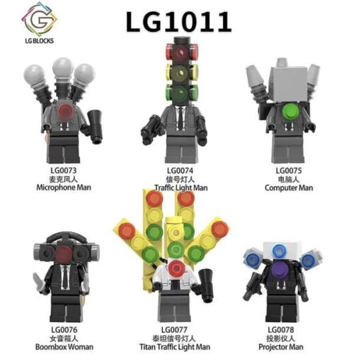 Bộ lắp ghép Skibidi Toilet LG1011 gồm 6 nhân vật độc đáo, đồ chơi giáo dục cho bé trai 6 tuổi, giá tốt