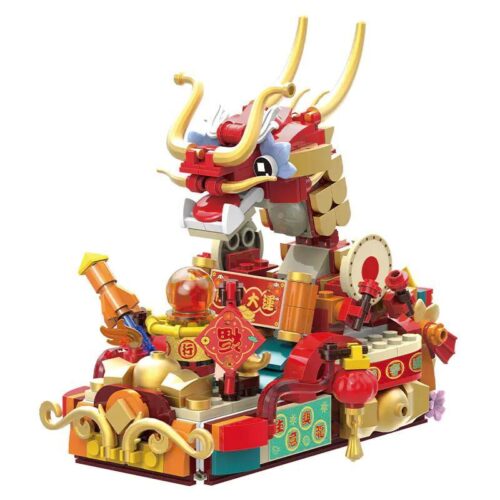 bộ lắp ghép Rồng Thần Hí Châu, đồ chơi mô hình Rồng Thần Chơi Ngọc, LiNooS LN7064, có đèn LED, phù hợp bé trai 6 tuổi, giá tốt