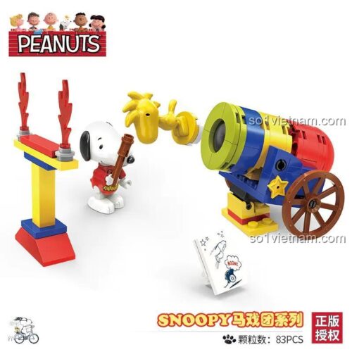 Hộp sản phẩm bộ lắp ghép Snoopy - Pháo xiếc LiNooS LN8046