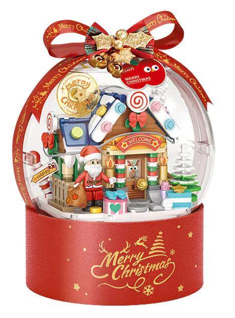 Bộ lắp ghép LOZ 1303 Giáng Sinh Ôm Ấp Mùa Đông - Ngôi nhà tuyết với ông già Noel và cây thông, có nắp đậy chống bụi, trang trí Giáng Sinh, 6 tuổi, giá tốt