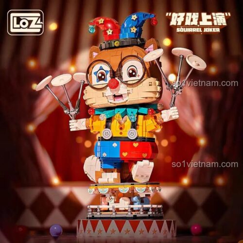 đồ chơi mô hình Sóc Hề Xiếc LOZ 1947 trên sân khấu xiếc cho con trai 8 tuổi