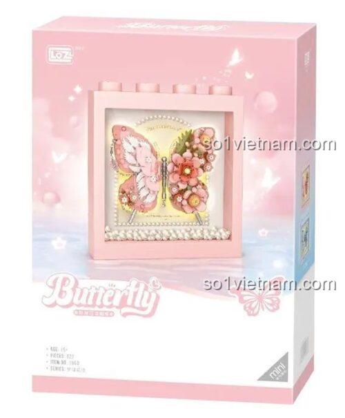 Hộp đồ chơi mô hình Bướm Hoa LOZ 1960, thiết kế thanh lịch, 822 mảnh ghép mini block, quà tặng cho bé gái 15 tuổi.