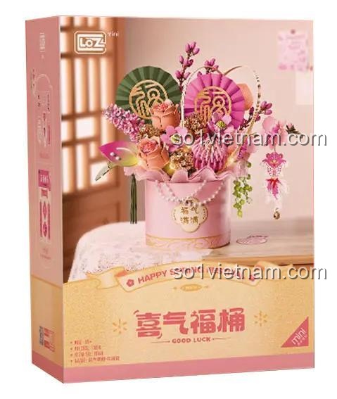 LOZ 1964 Bộ lắp ráp Bình hoa cẩm tú cầu "Phúc Khí" Mô hình hoa trang trí tinh xảo, mang ý nghĩa may mắn, quà tặng ý nghĩa
