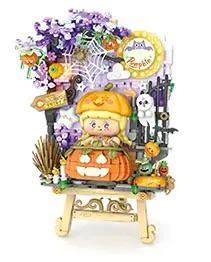 Mô hình 3D Bí Ngô Halloween LOZ 4115, đồ chơi lắp ghép trang trí Halloween cho bé gái 6 tuổi, có đèn LED, chất lượng cao, giá tốt