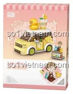 Hộp đồ chơi xếp hình LOZ 4209 Xe bán hàng rong vịt con, món quà sáng tạo cho con gái 6 tuổi.
