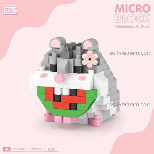 Đồ chơi lắp ráp LOZ 8606, mô hình Chuột Hamster đáng yêu, bộ xếp hình Chuột Hamster cho bé gái 14 tuổi, giá tiết kiệm.