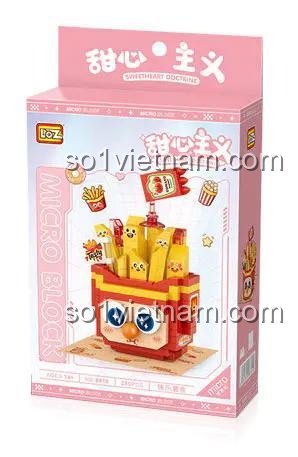 Hộp sản phẩm bộ lắp ghép LOZ 8810 Sweetheart Doctrine, đồ chơi mô hình khoai tây chiên vui vẻ