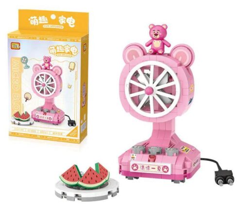 Hộp sản phẩm LOZ 8823 Mô hình Quạt mini dễ thương màu hồng