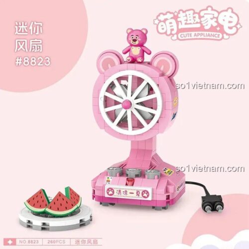 Mô hình Quạt mini dễ thương LOZ 8823 màu hồng đã lắp ráp